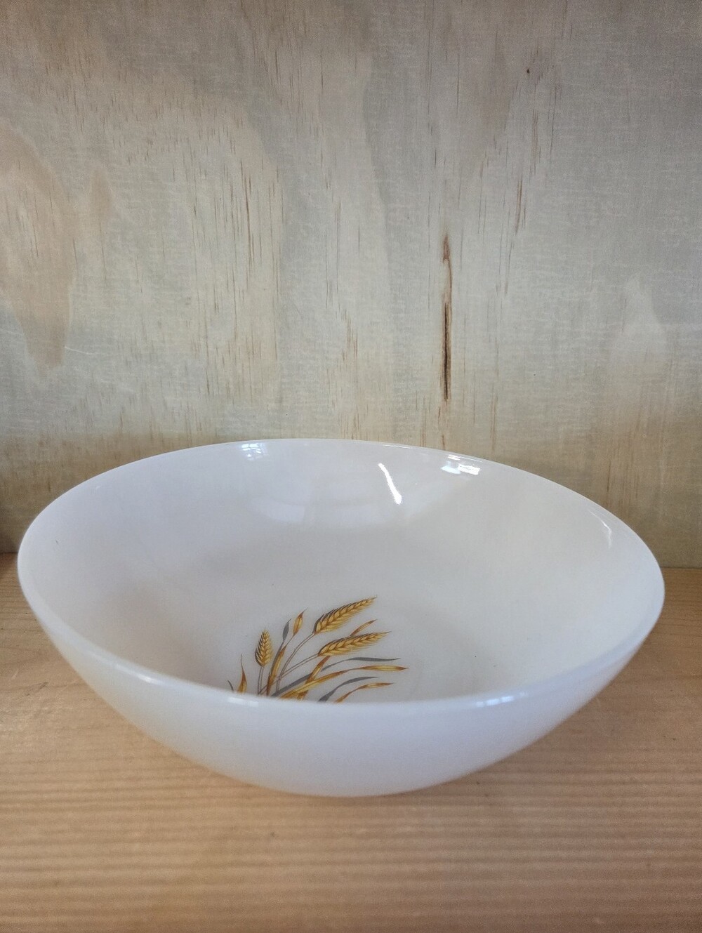 Vintage Fire King Opal Glass Wheat Serving Bowl